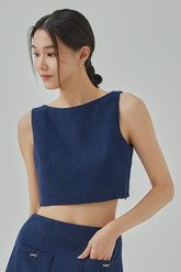 Hope Tweed V-Back Crop Top
